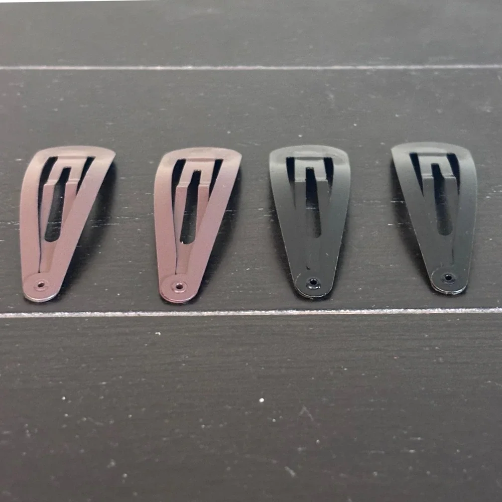 Vintage‎ | Goody Contour Snap Hair Clips | Set of 4 | 2 Black 2 Brown | Metal